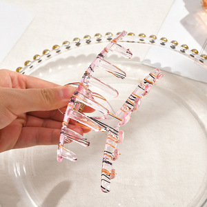 Nuevo Clip afilado grande plástico transparente Color sólido bonito pinza para el cabello accesorios para el cabello para mujeres - Product Image 2