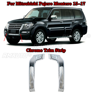แถบโครเมียมตกแต่งกันชนหน้ารถยนต์สำหรับมิตซูบิชิ ปาเจโร มอนเตโร V93 V97 V98 ปี 2015 2016 2017 ฝาครอบตกแต่ง - Product Image 1