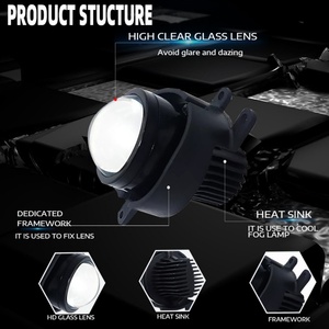 Free Shipping Auto Lamps Lighting System 2.5 Inch Car Led <b>Projector</b> Lens Fog <b>Light</b> Lens for toyota - Product Image 2