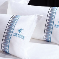 Oreiller de luxe pour hôtel, design brodé, antistatique, fonctions de massage, soutien gonflable pour le cou, couleurs personnalisables, doux et confortable