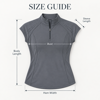 Haut de tennis personnalisé pour femme à manches courtes et quart de zip, perforé, découpé au laser aux épaules, séchage rapide, coupe ajustée, pour l'entraînement sur le terrain