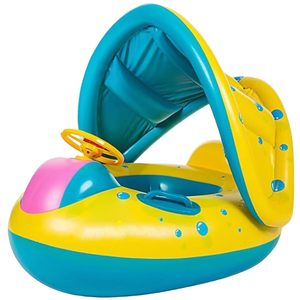 Flotador Inflable para Bebés con Toldo y Protección UV, Anillo de Natación para Niños con Volante, Venta al Por Mayor, OEM - Product Image 1