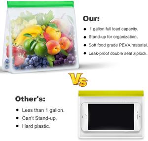 Bolsas de embalaje con cremallera de plástico EVA impermeables transparentes ecológicas con serigrafía para almacenamiento refrigerado de verduras - Product Image 5