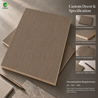 Contreplaqué plaqué Jinbase W-KJ-015 Warm Pebble Greige, qualité E0, 1220x2440mm, feuille de placage teck, traverses en bois composite.