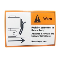 Étiquettes d'avertissement personnalisables multi-formes pour camions miniers, chariots élévateurs, chargeurs, excavatrices, machines-outils, autocollants en PVC autocollants résistants aux UV