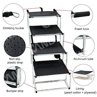 CANBO Amélioré Extra Large Stable Escalier pliant Chien Portable Aluminium Pet Chien Car Escalier