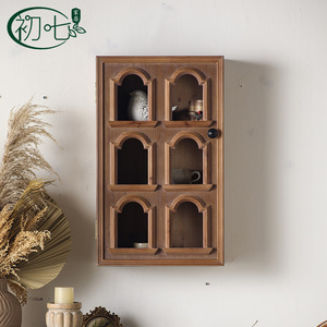 Gabinete de Almacenamiento de Madera para Montar en la Pared, Acabado en Nogal, Organizador de Oficina, Forma Rectangular, Superficie Lacada - Product Image 4
