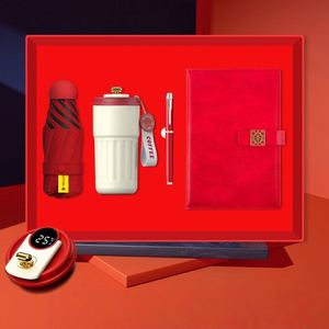 Coffret Cadeau d'Affaires d'Entreprise Luxe avec Impression UV, Affichage Chaud sur Papier Électronique, Tasse à Café, Stylo, Carnet A5 et Parapluie Capsule - Product Image 4