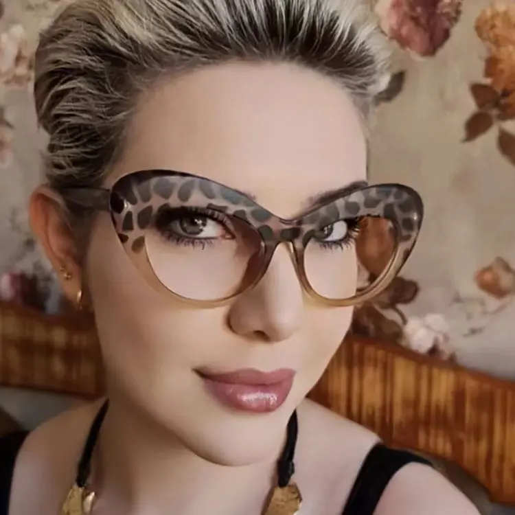 도매 사용자 정의 안경 프레임 컴퓨터 안경 원래 안경 프레임 광학 특대 고양이 눈 복고풍 안경 여성