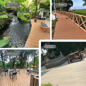 Современный стиль глянцевый деревянный WPC пластиковый настил антикоррозийный ПВХ напольный Напольный Водонепроницаемый Композитный - Product Image 6