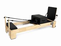 Máquina de Pilates Reformer con Marco de Madera de Roble, Diseño Ergonómico, para Fisioterapia y Cuidado Corporal, Resistente y de Grado Comercial