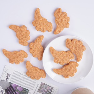 Modelo simulado de nugget de pollo con forma de dinosaurio, bolsa divertida, llavero, colgante, juguete de PVC simulando nugget de pollo frito. - Product Image 2