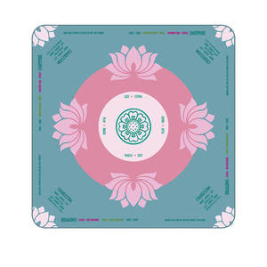 Tapete de Mahjong con Diseño Floral de Hortensias, Color Morado y Azul, Neopreno con Base Antideslizante, Venta al Por Mayor, Pedidos Personalizados de Fábrica - Product Image 1