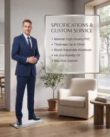 Standee en PVC grand format en forme humaine, imprimé sur mesure, en carton ondulé pliable pour magasin de détail