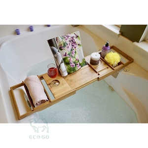 Multi-Functional Bamboo <b>Bathtub</b> <b>Caddy</b> with Phone Holder - Product Image 5