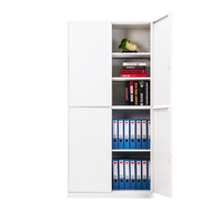 Armoire de classement en acier à double couche et quatre portes, avec serrure à clé, écologique, grande capacité, durable, design moderne pour entrepôt
