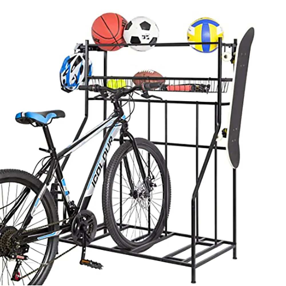Indoor Floor Metal Storage Rack Bicycle Organizer Holder Stand Bike Rack For Garage