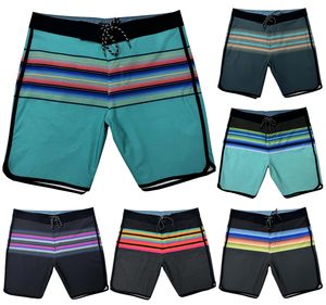 Costume da bagno alla moda da uomo pantaloncini da Surf impermeabili ad asciugatura rapida chiusura con coulisse Casual a strisce medie da spiaggia con tasche - Product Image 1