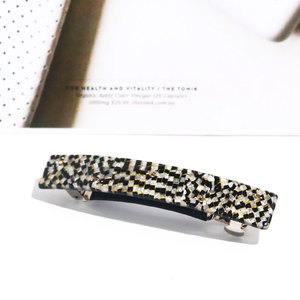 Barrette pour cheveux rectangle en plastique, pour filles, colorée, en acrylique, avec paillettes, strass, accessoire de coiffure, vente en gros, 1 pièce - Product Image 1