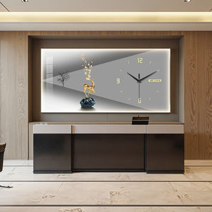 Orologio da Parete a LED Moderno Art Déco in Porcellana di Cristallo e Acrilico, Pittura Decorativa per Soggiorno Familiare, Natura Morta da Parete - Product Image 4