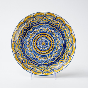 Piatto da tavola bohémien per la casa da pranzo alto livello di aspetto piatto e ciotola Set in ceramica giapponese sottosmalto colorato disco - Product Image 2