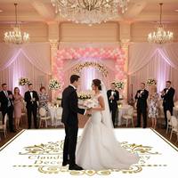 Autocollant de sol de mariage personnalisé avec monogramme, autocollant décoratif brillant, imperméable, amovible, en vinyle PVC, pour fête et événement