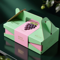 Premium ecologische golfkartonnen doos voor grapefruitverpakkingen met handvat, magneetsluiting en op maat gemaakte kleur UV-print |   Elegant