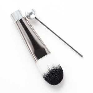 Juego de brochas de maquillaje con cuentas de mango de Metal personalizadas DIY de 5 sombras de ojos de cabeza inclinada y rubor en polvo herramientas faciales para viajes - Product Image 2