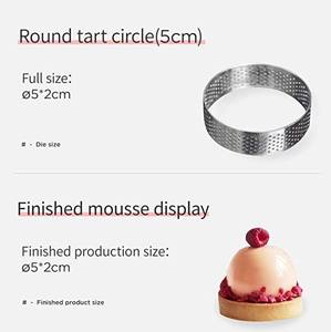 Ustensiles de cuisson rond en acier inoxydable perforé anneau <span class=keywords><strong>à</strong></span> <span class=keywords><strong>tarte</strong></span> aux fruits <span class=keywords><strong>cercle</strong></span> gâteau souris anneau 50*20mm - Product Image 2