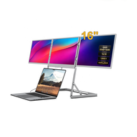 Écran ultra-fin 16'' FHD 2.5K IPS / Écran PC USB-C Plug-and-Play, moniteur de jeu pliable pour ordinateur portable, moniteur triple écran