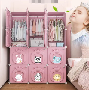 Lemari Pakaian Anak Sederhana untuk Kamar Tidur Anak Perempuan, Bayi, Plastik, Model Baru 2025, Lemari Penyimpanan Kecil - Product Image 4