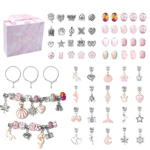 Colore rosa di vendita caldo personalizzato fai da te bel braccialetto affascinante <span class=keywords><strong>kit</strong></span> di fabbricazione per ragazza regalo di amicizia per accessori fai da te