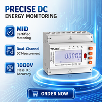 Compteur d'énergie DC certifié MID pour la recharge de véhicules électriques, 1000V Classe 0.5, double canal, RS485 Modbus, rail DIN