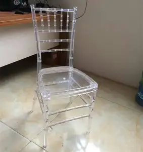 Hochwertiger montierter Acryl-Stuhl aus der Fabrik für Veranstaltungen transparenter Stuhl Kristallharz für Hochzeit Chiavari-Stuhl