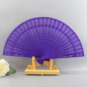 Sandalwood Folding Wooden Handheld Fan Openwork Personal Wedding Fans with Painting Pattern for Business <b>Gifts</b> or Souvenirs - Product Image 5