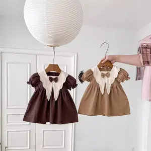 Оптовая продажа, новые дизайнерские платья для маленьких девочек на 1 год, летние нарядные платья для девочек 0-12 месяцев, одежда для маленьких девочек