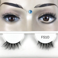 Cils demi-lune, demi-cheveux, faux vison, demi-cils, marque privée, cils végétaliens naturels, vente en gros, FS01-15