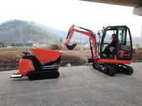 Chuangxin 2026 Mini Dumper sur chenilles diesel, petit camion de transport, moteur, pompe, roulement, haute efficacité, capacité de charge maximale 600 kg