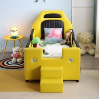 Lit de rangement en cuir souple de luxe, style princesse de dessin animé, minimaliste, français, pour la vente en gros