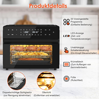 Four à friture sans huile intelligent 1800W 32QT, 18-en-1, avec contrôle numérique par minuterie et application, antiadhésif, pour usage domestique