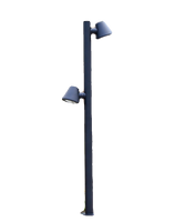 Lampe de jardin extérieure, IP65, en aluminium, verre trempé, LED, rotative, angle réglable, sur pied, pour terrasse