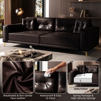 Canapé-lit King Size 3-en-1 en similicuir de 92,1 pouces, convertible, design capitonné, pour salon
