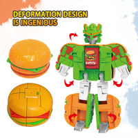 Juguete Educativo de Plástico ABS Transfronterizo, Hamburguesa Transformable en Robot para Niños