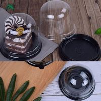 Boîtes à cupcakes miniatures jetables en PET transparent doré YuXuan personnalisées, boîte à gâteau blister avec couvercle, qualité alimentaire, impression UV, recyclable