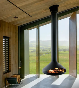 Chimenea Decorativa <span class=keywords><strong>de</strong></span> Interior <span class=keywords><strong>de</strong></span> Alta Gama, Suspendida, Giratoria 360 Grados, <span class=keywords><strong>de</strong></span> <span class=keywords><strong>Leña</strong></span>, con Chimenea - Product Image 1