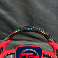 Volant sport personnalisé en fibre de carbone forgée rouge LED pour Dodge Challenger Hellcat SRT Charger Grand Cherokee