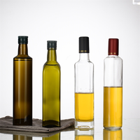 Cuisine 250ML 500ML 750ML 1L Distributeur de vinaigre carré rond Bouteille vide en verre d'huile d'olive pour la cuisson