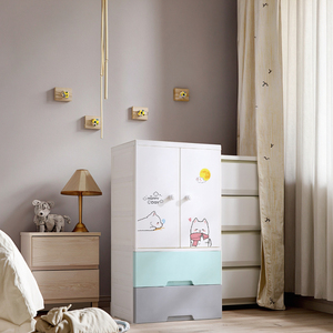 Ngăn Kéo Nhựa Chứa Đồ Tủ Chén 5 Tầng Cajon Cho Trẻ Em Tủ Mở Hai Cửa Trong Phòng Ngủ Phòng Khách - Product Image 6