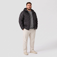 Chaqueta Acolchada de Plumón para Hombre, con Capucha, Cierre Completo, Bolsillos con Cordones, para Invierno, Tallas Grandes y Extra Grandes, 6XL 7XL