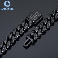 Chaîne cubaine en argent sterling 925 plaqué or avec moissanite de 12 mm, style hip-hop, pour homme, bijoux glacés, certifiée par un tiers